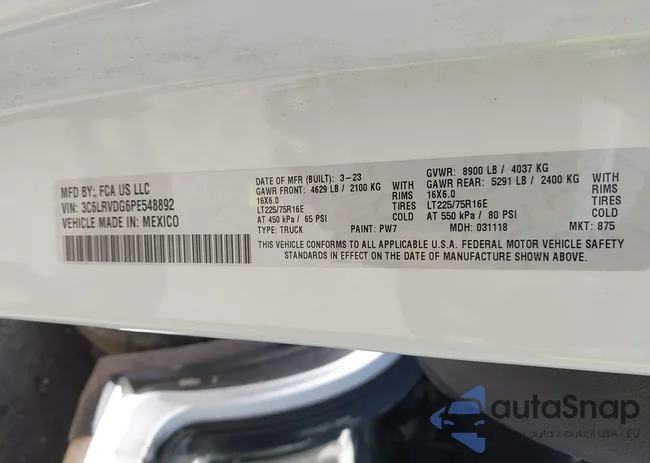 3C6LRVDG6PE548892: 42805183