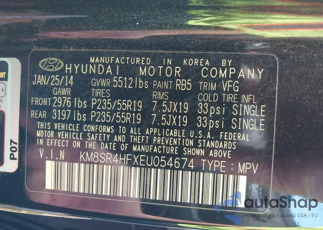 KM8SR4HFXEU054674: 42805227