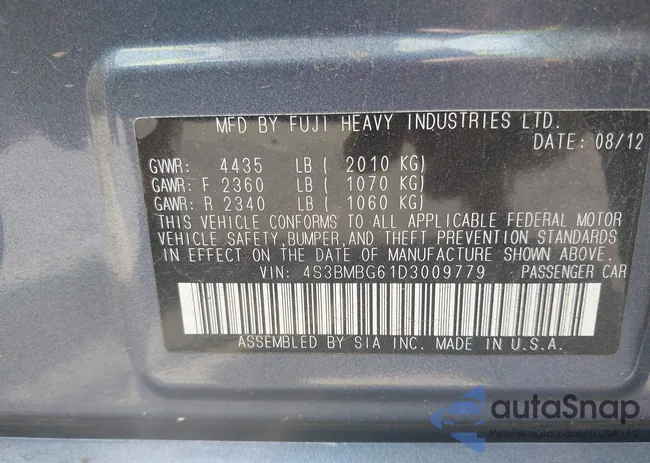 4S3BMBG61D3009779: 42805257