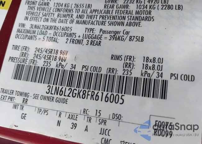 3LN6L2GK8FR616005: 42804770