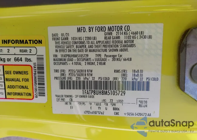 1FATP8UH8M5105729: 42804884