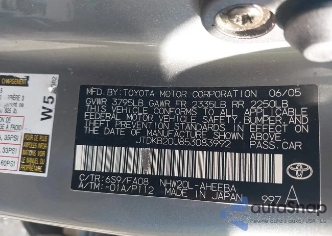 JTDKB20U853083992: 42805976