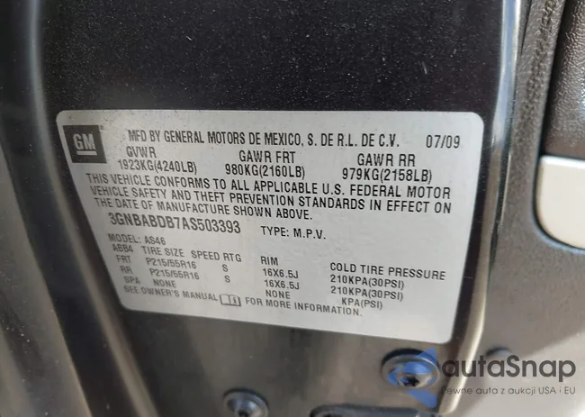 3GNBABDB7AS503393: 42806030