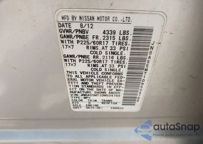 JN8AS5MT1DW504788: 42806060