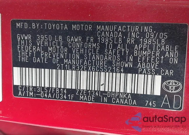 2T1LR32EX6C552164: 42806393