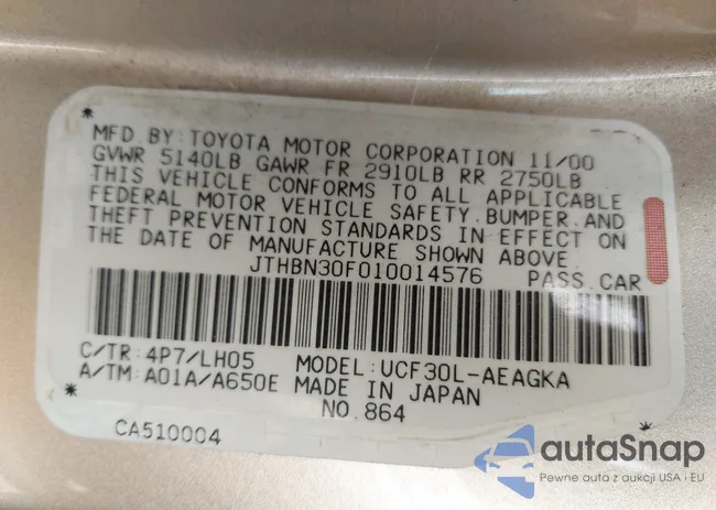 JTHBN30F010014576: 42806484