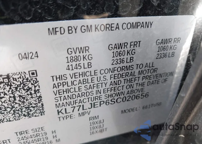 KL77LJEP6SC020656: 42806566