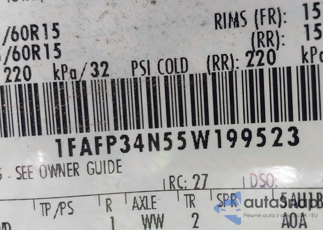 1FAFP34N55W199523: 42805700