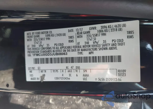 1FMCU0GD3JUB08063: 42805899