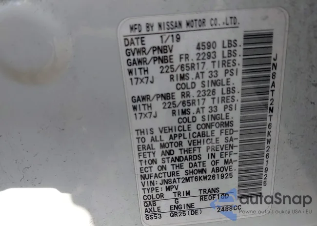 JN8AT2MT6KW261925: 42807028