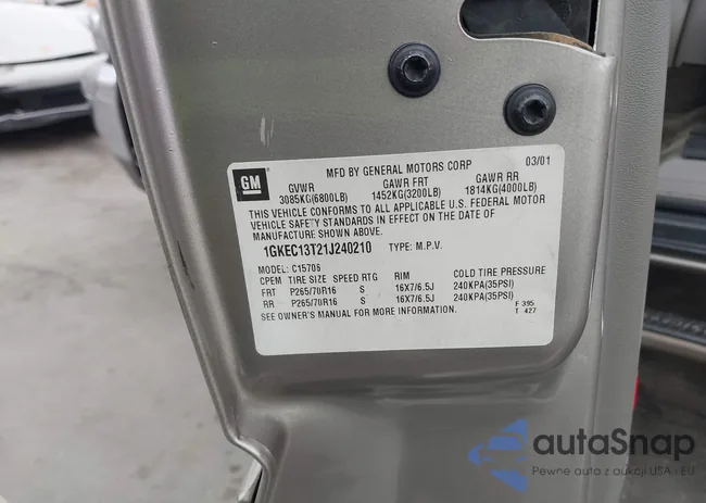 1GKEC13C21J240210: 42807038