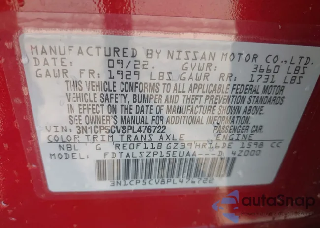 3N1CP5CV8PL476722: 42807087