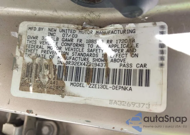 1NXBR32EX4Z219437: 42807203