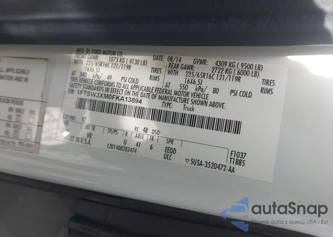 1FTSW3XM0FKA13894: 42807275