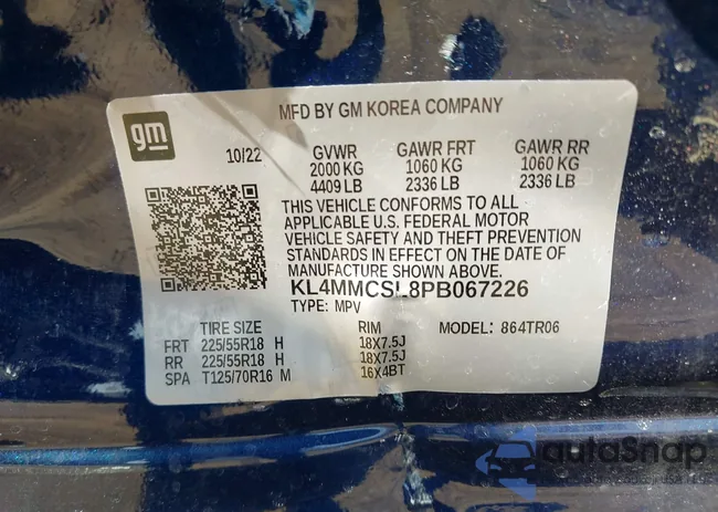 KL4MMCSL8PB067226: 42807357