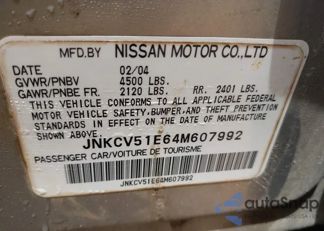 JNKCV51E64M607992: 42807361