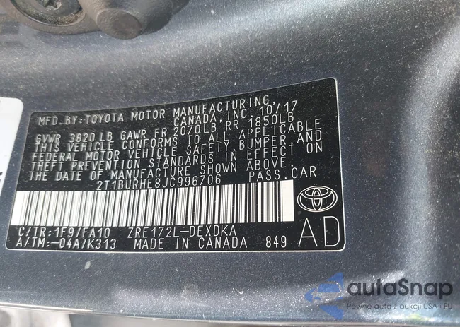 2T1BURHE8JC996706: 42807366