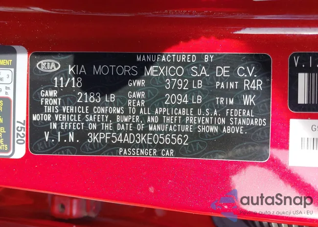 3KPF54AD3KE056562: 42807430