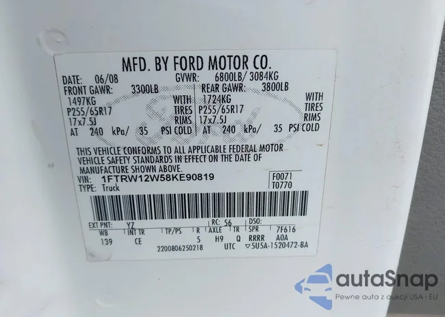 1FTRW12W58KE90819: 42807456