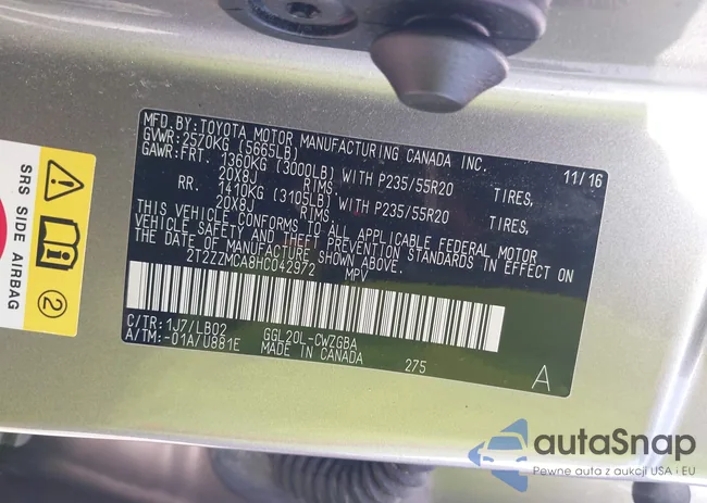 2T2ZZMCA8HC042972: 42807510