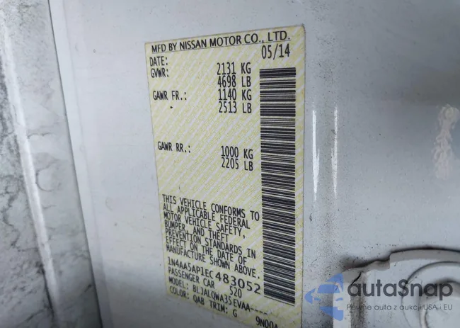 1N4AA5AP1EC483052: 42807542