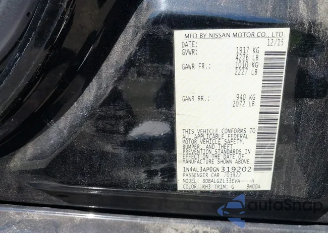 1N4AL3AP0GN319202: 42807565