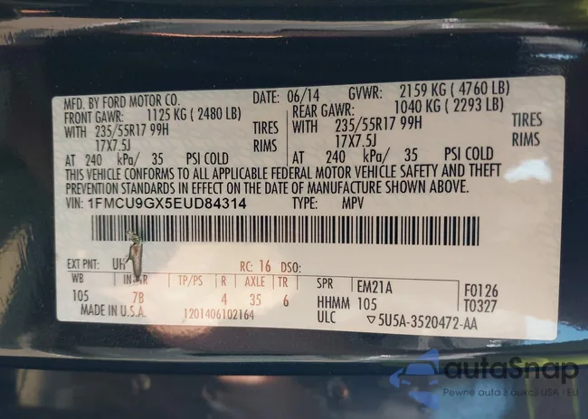 1FMCU9GX5EUD84314: 42806893