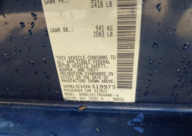 1N4BL4CV2KN319975: 42806963