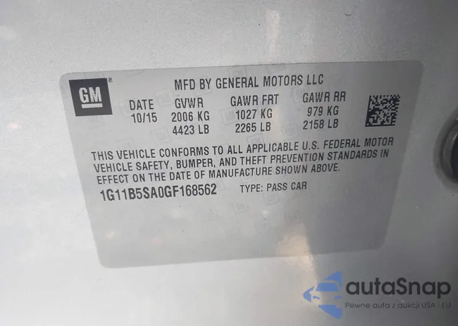 1G11B5SA0GF168562: 42807969