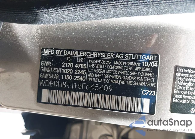 WDBRH81J15F645409: 42808171