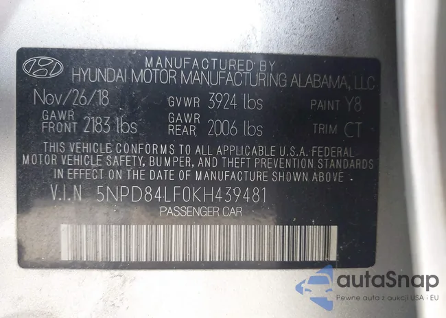 5NPD84LF0KH439481: 42808255