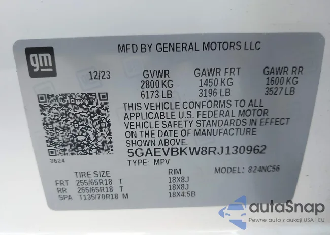 5GAEVBKW8RJ130962: 42808266