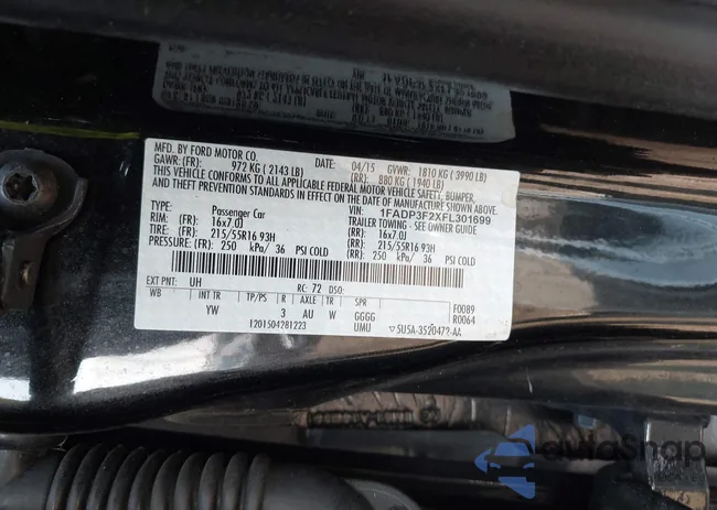 1FADP3F2XFL301699: 42808501