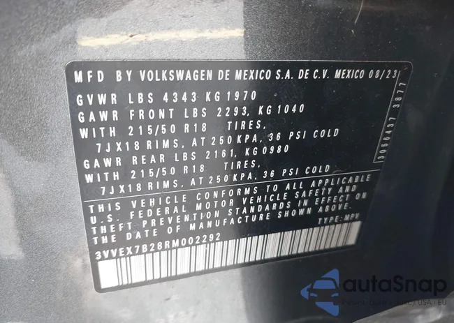 3VVEX7B28RM002292: 42807616