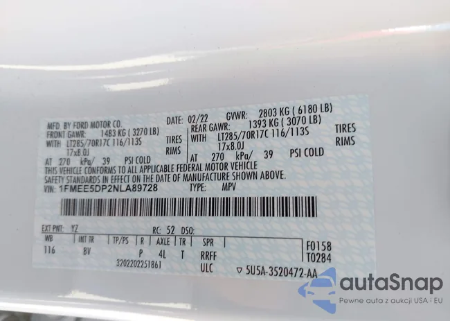 1FMEE5DP2NLA89728: 42807638