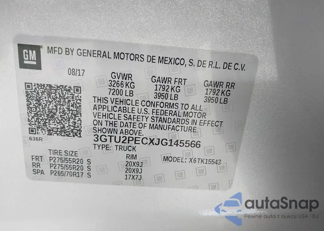 3GTU2PECXJG145566: 42807679