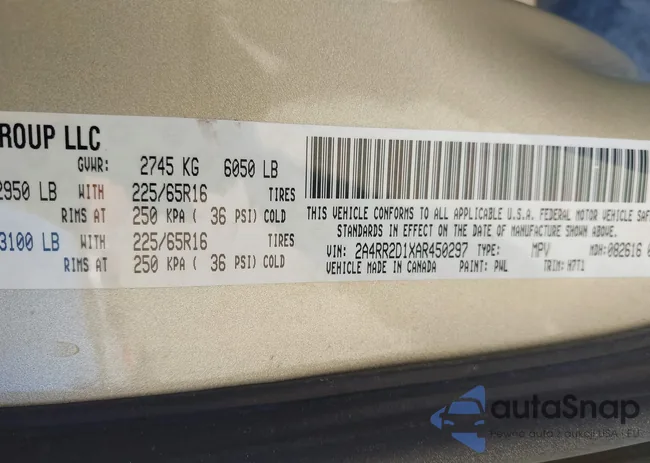 2A4RR2D1XAR450297: 42807756