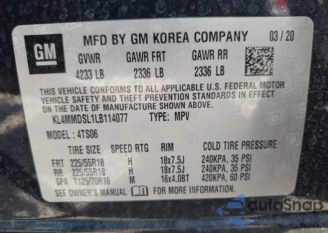 KL4MMDSL1LB114077: 42807785