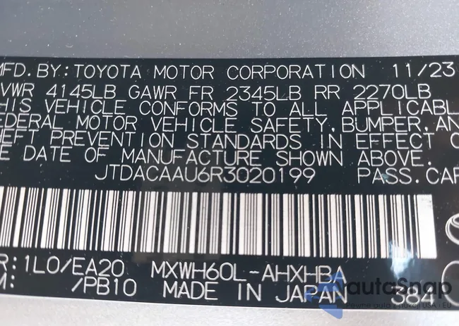 JTDACAAU6R3020199: 42809131