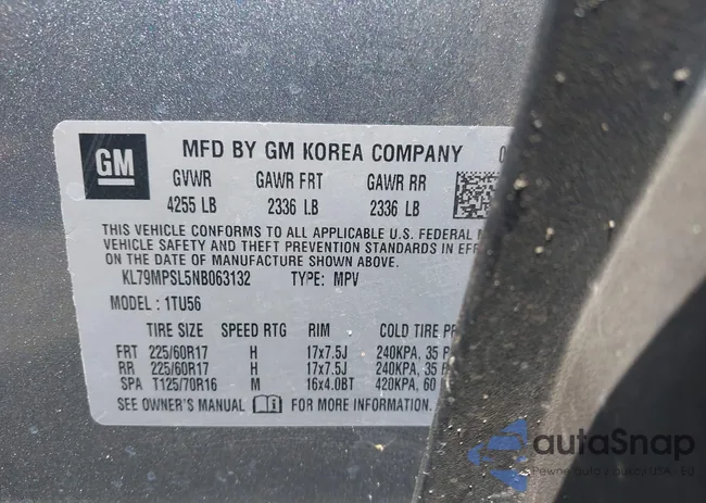 KL79MPSL5NB063132: 42809143