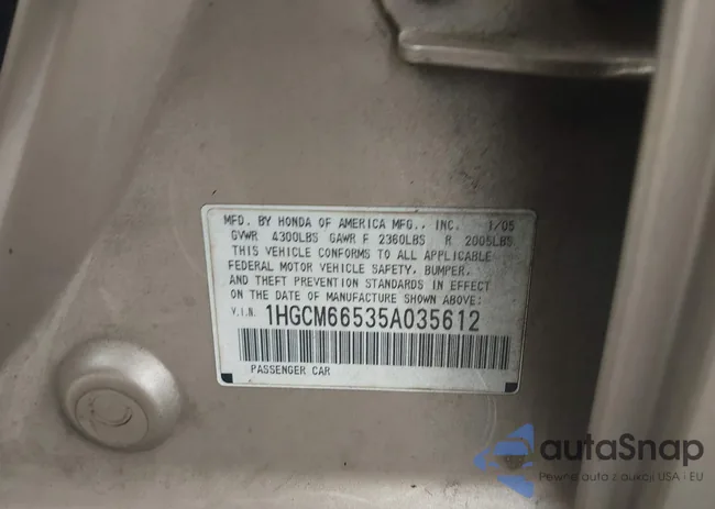 1HGCM66535A035612: 42809192