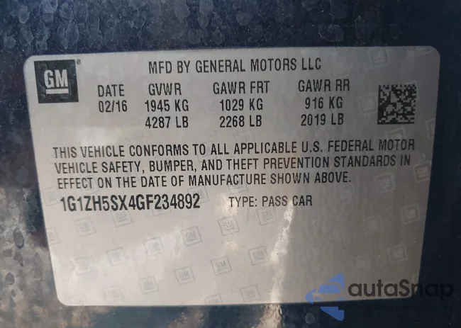 1G1ZH5SX4GF234892: 42809207