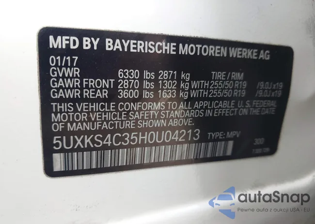 5UXKS4C35H0U04213: 42809224