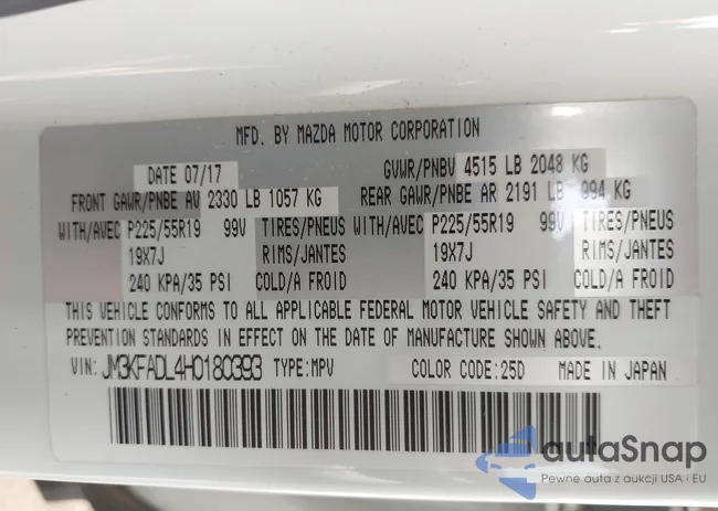 JM3KFADL4H0180393: 42809241