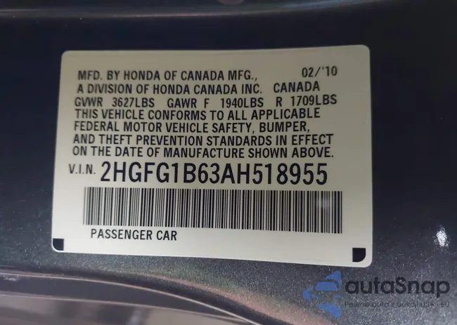 2HGFG1B63AH518955: 42809312