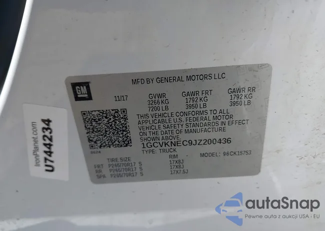 1GCVKNEC9JZ200436: 42809437