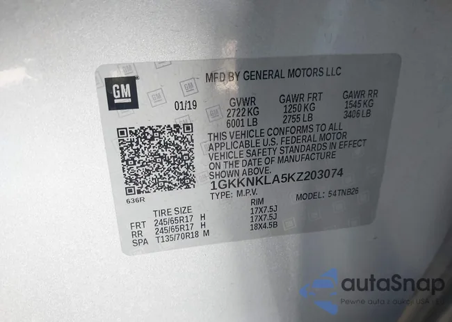 1GKKNKLA5KZ203074: 42809459