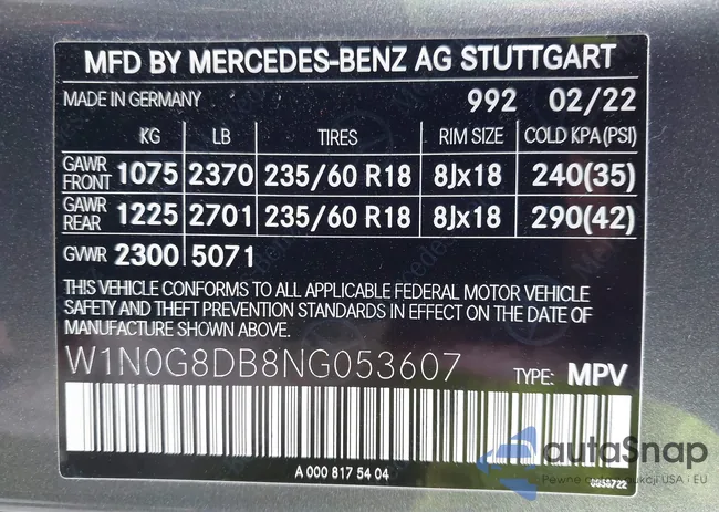 W1N0G8DB8NG053607: 42808617