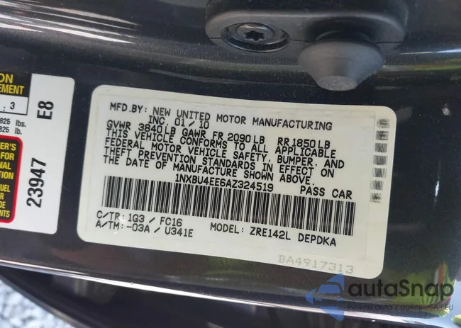 1NXBU4EE6AZ324519: 42808828