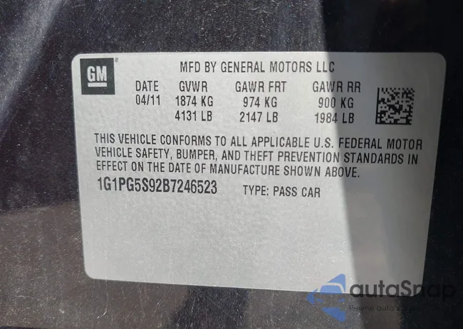 1G1PG5S92B7246523: 42810002